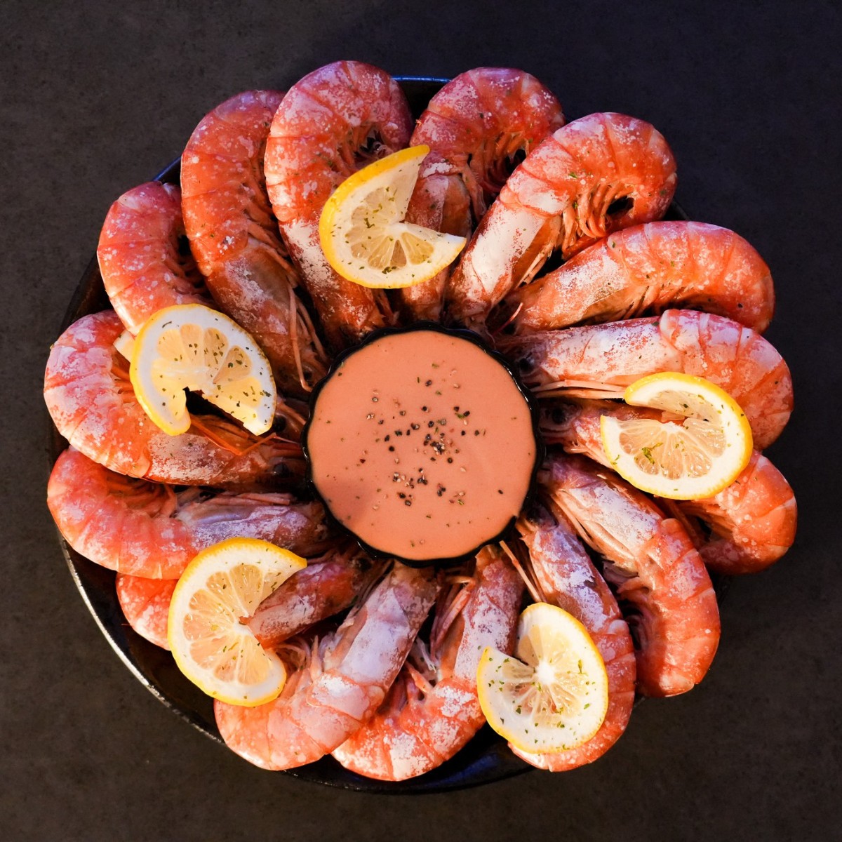 Hot Shrimp Platter with Citrus Dip