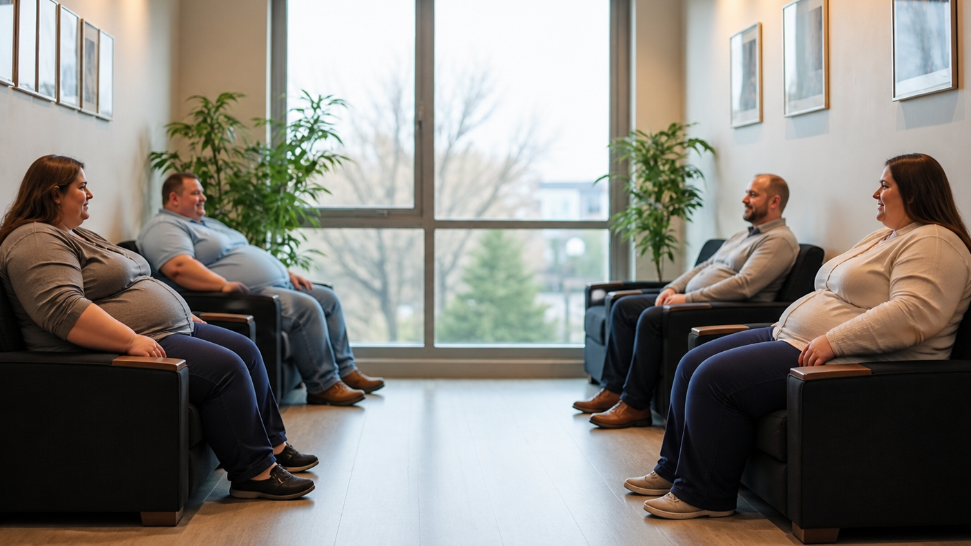 Healthcare waiting room with inclusive seating