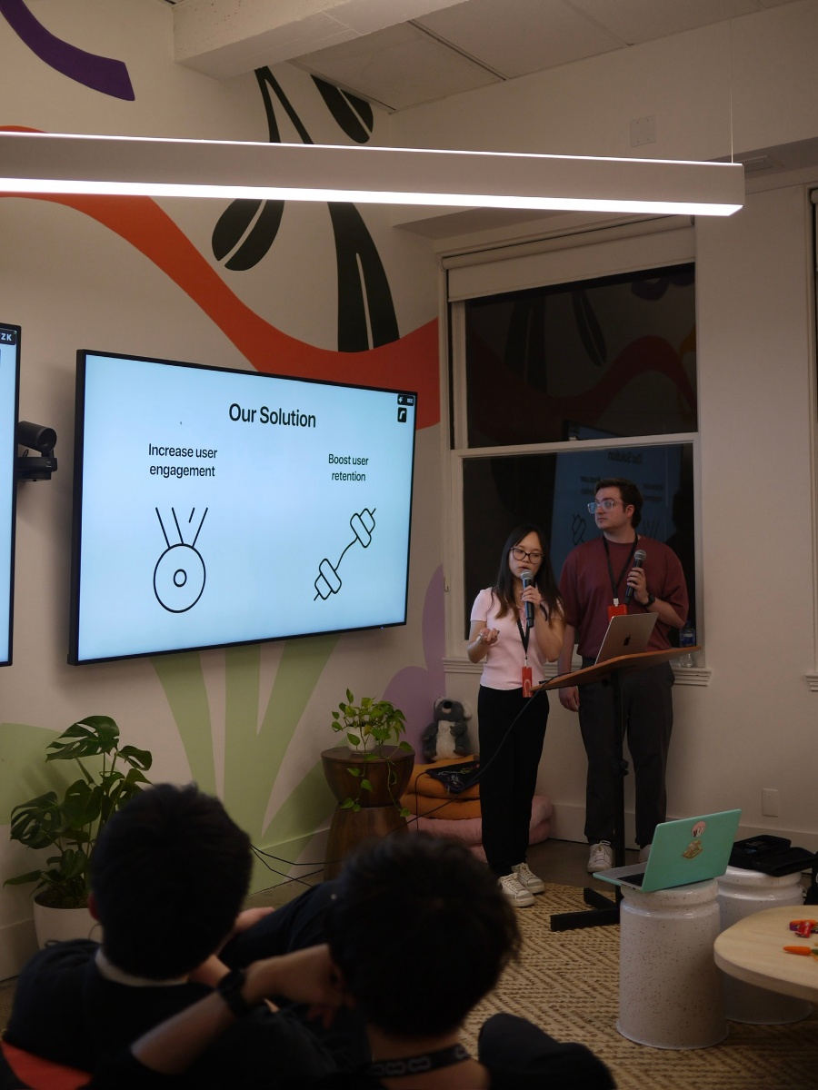 Emily presenting at a UX conference