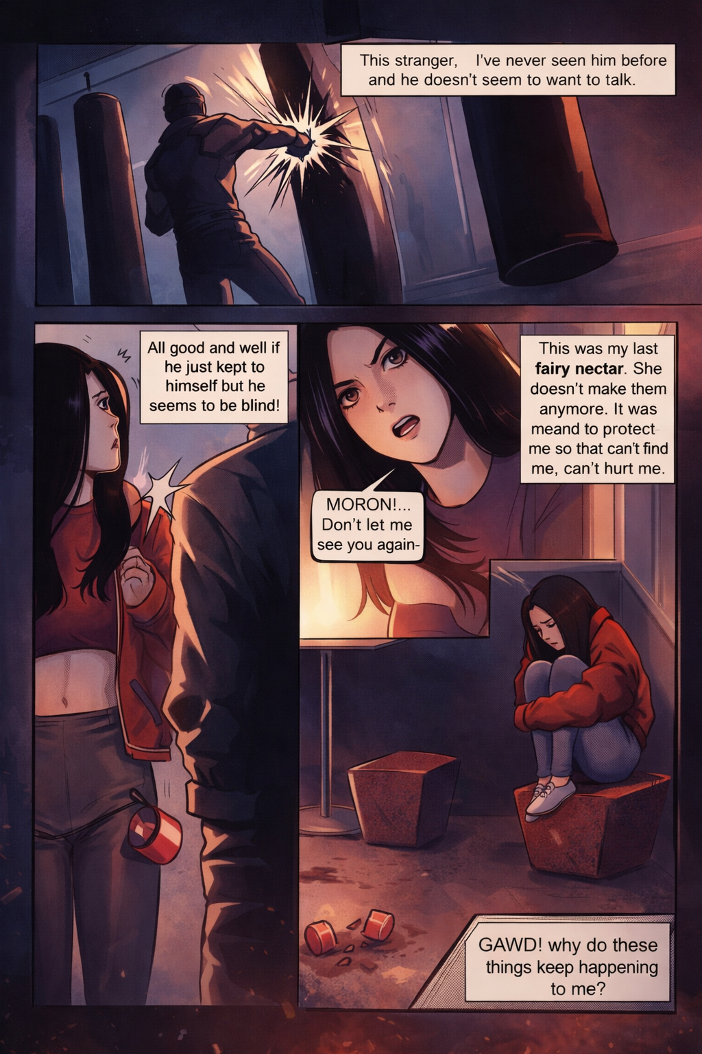 Magda walking through morning market