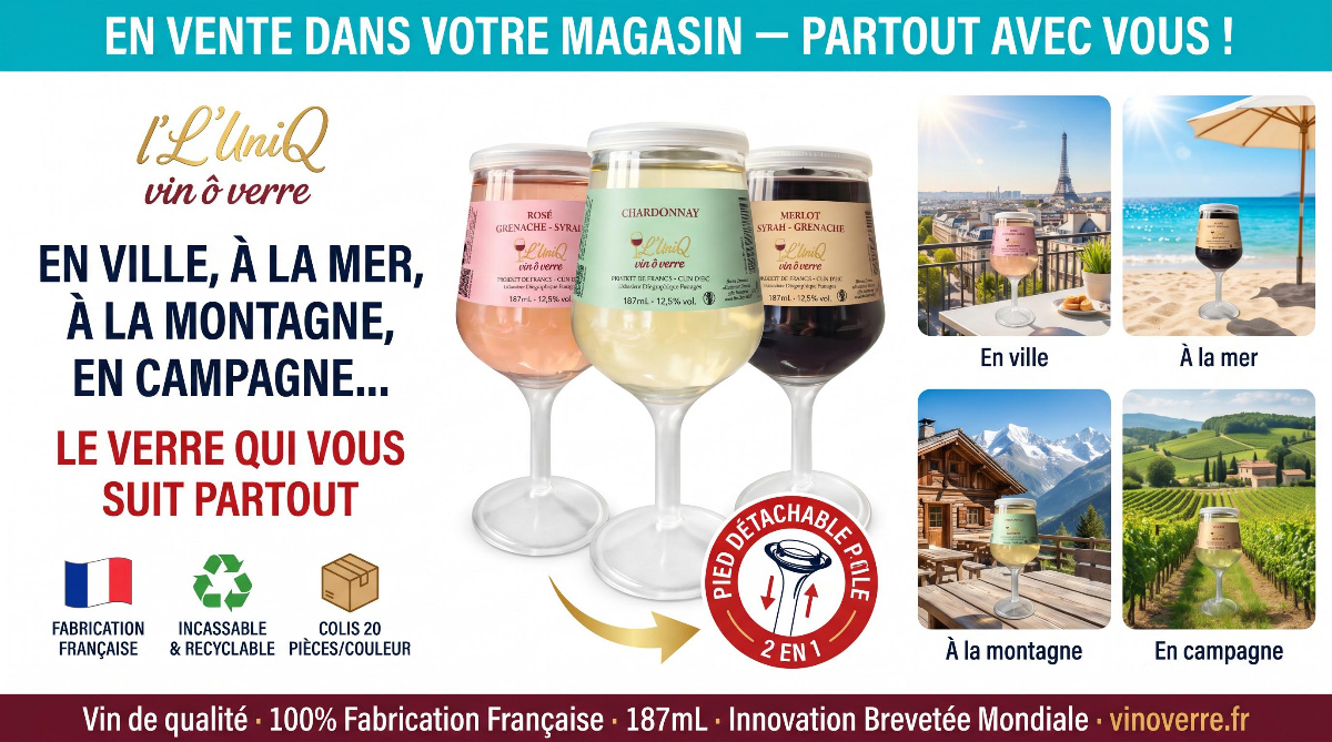 Vinôverre L'UniQ — Verres à vin pied détachable breveté