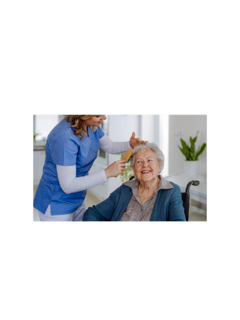 Compassionate caregiver providing personalized home care to elderly client
