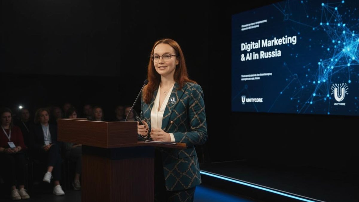 Диджитал маркетинг конференция Москва - выступление на сцене