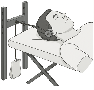 クランチフィールド・トング|20世紀の頸椎牽引装置・首こり治療器具の歴史図解