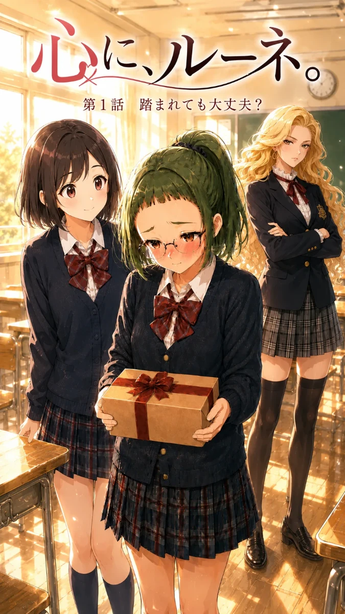 ルーネAI漫画企画『心に、ルーネ。第1話 踏まれても大丈夫?』のキービジュアル