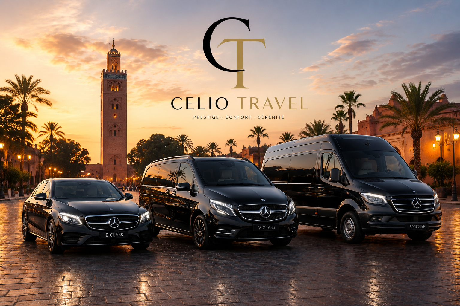Luxury Mercedes vehicle in Marrakech