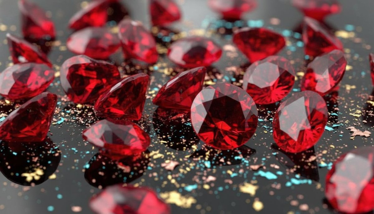 Elegant jewelry collection with sparkling gemstones and rings displayed on luxurious dark velvet fabric with soft golden ambient lighting creating a premium shopping experience atmosphere with subtle bokeh background highlighting craftsmanship and quality