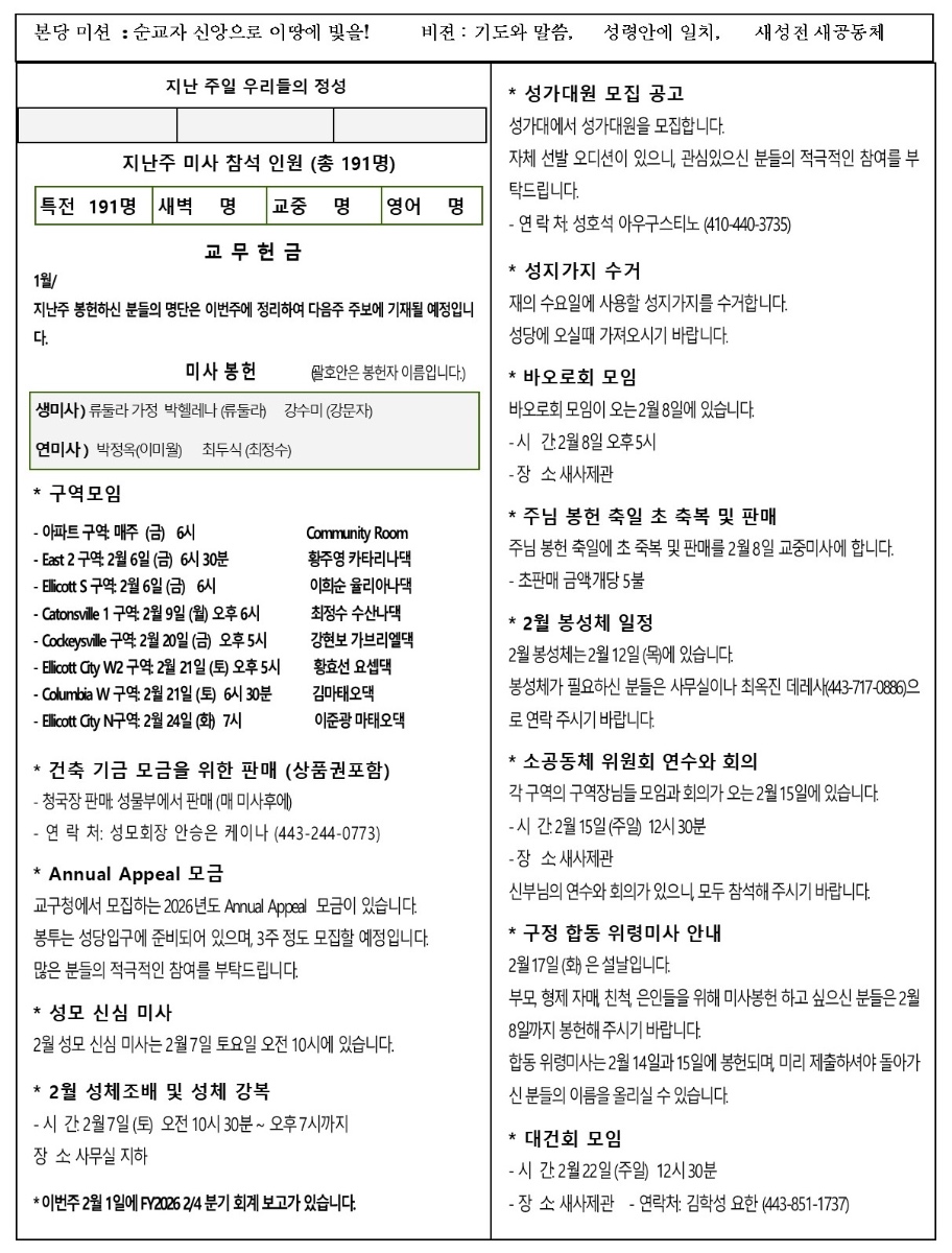 2월 1일 연중 제4주일