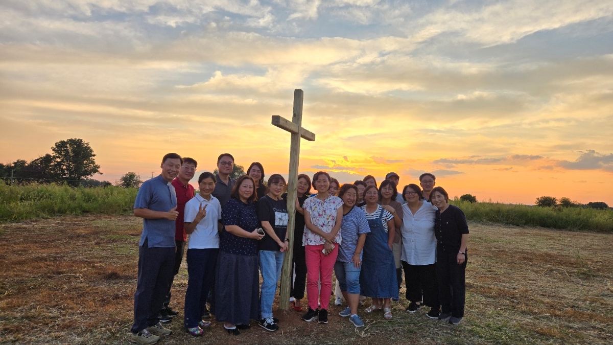 새성당 부지 노을 단체 사진