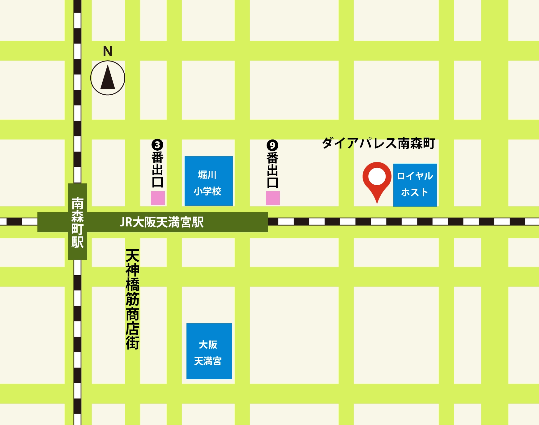 南森町周辺イラストマップ