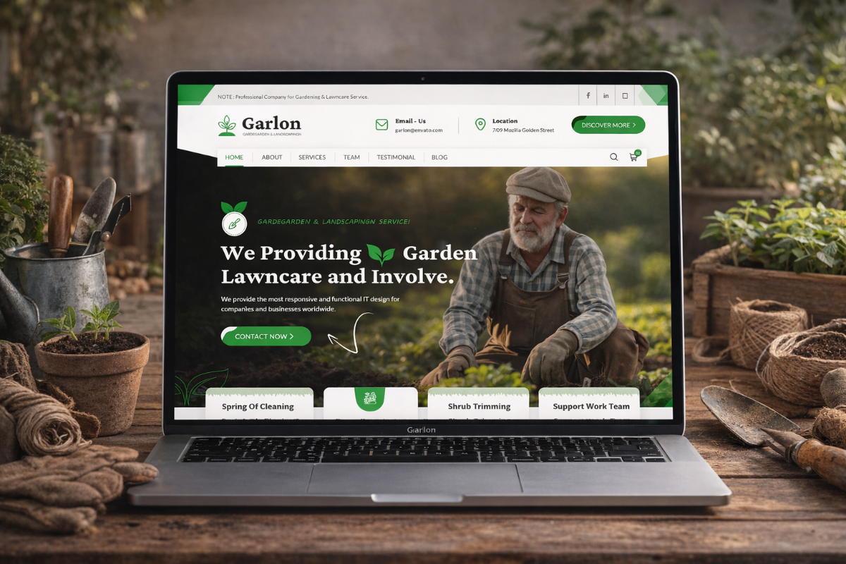Garlon Landscaping - Home Services website design by Build24 Studio