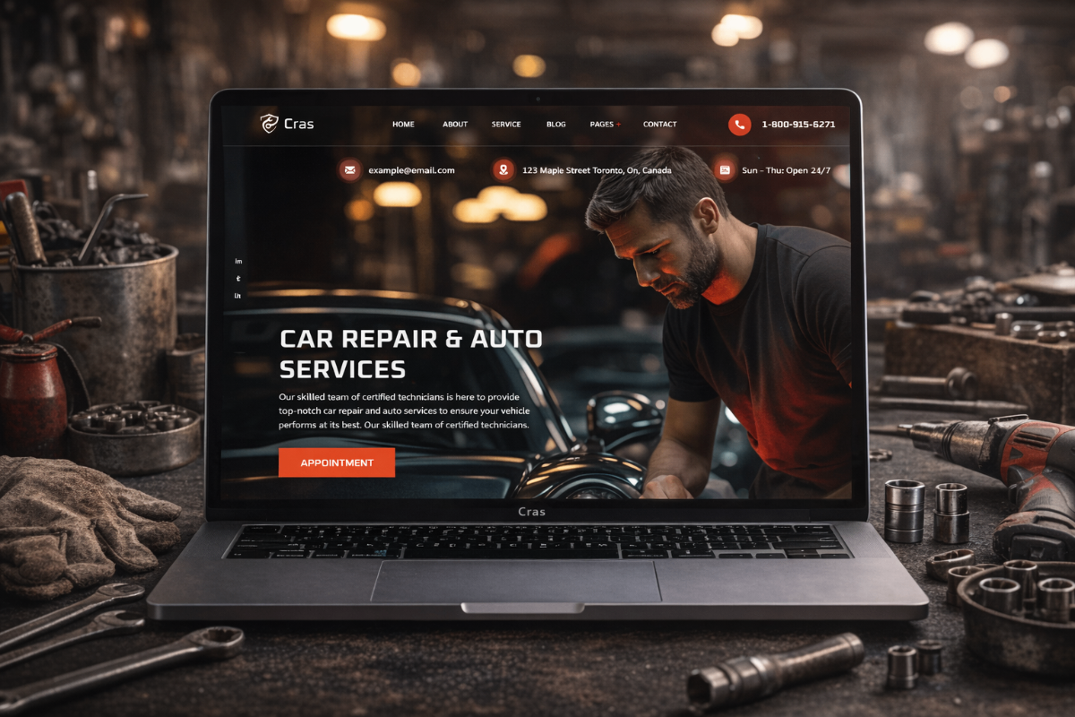 Cras Auto Services - Automotive website design by Build24 Studio