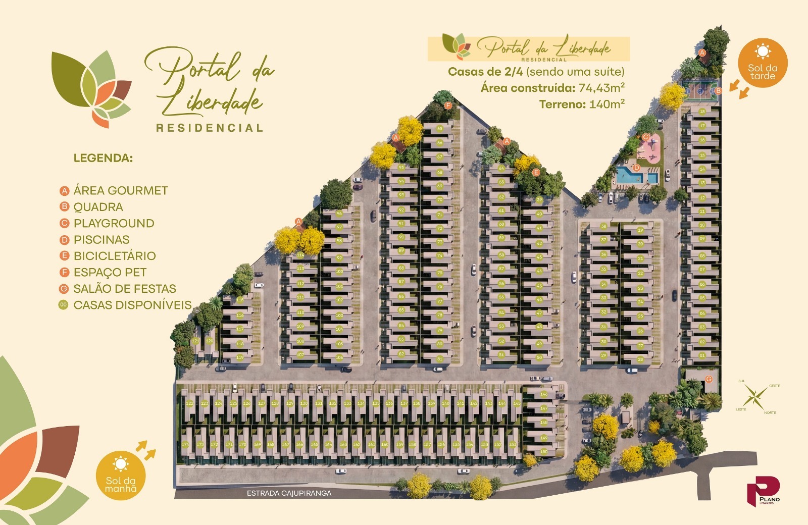 Masterplan do Residencial Portal da Liberdade — Vista aérea do condomínio