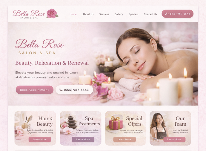 Bella Rose Salon & Spa after redesign