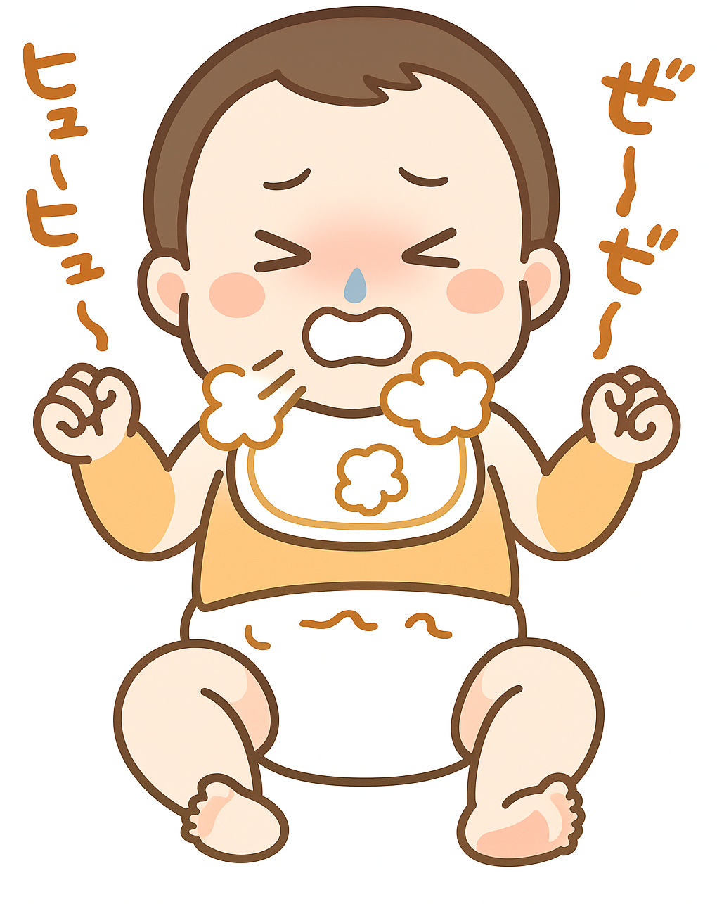RSウイルス感染症の医学的イラスト