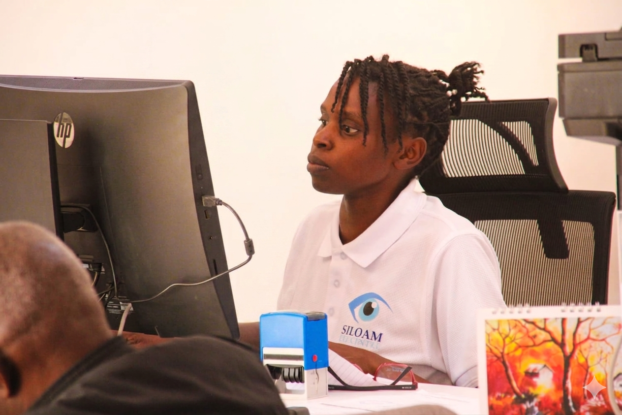 Portrait of Diana Maiyo, Customer Care Specialist at Siloam Eye Centre Eldoret Kenya