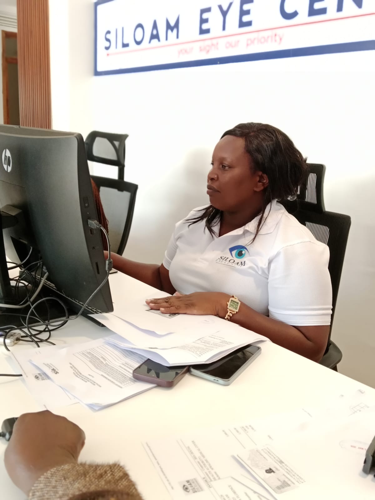 Portrait of Monica Mengich, Customer care Specialist at Siloam Eye Centre Eldoret Kenya