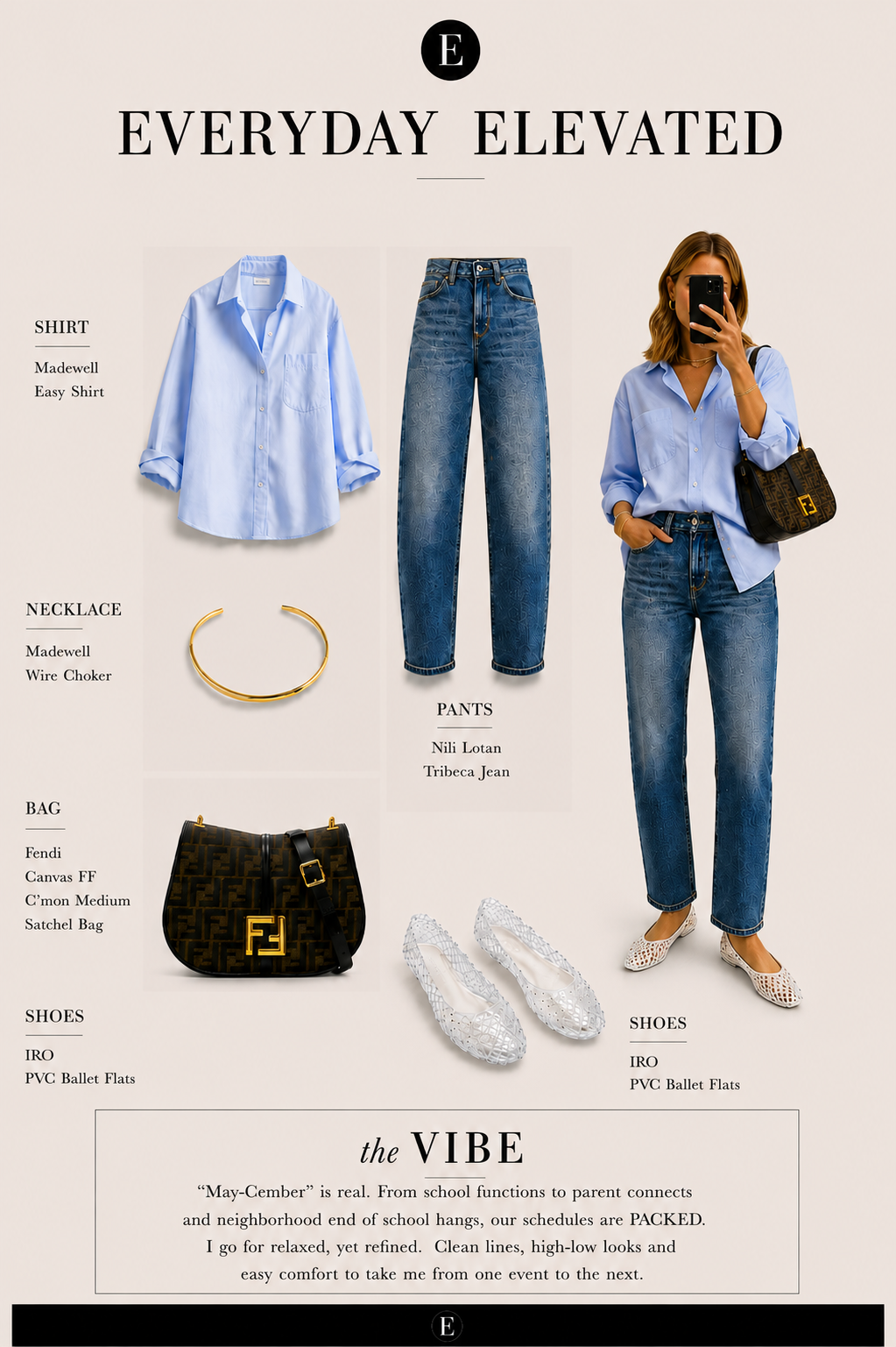 I want easy when it comes to running around the city. May is one of the busiest months of the year, so I wanted to feel pulled together while staying comfortable. These closet staples pair effortlessly together — wear them all at once, or mix and match them with your favorite pieces already in your closet.
