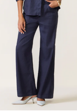 Joelle Stretch Linen Trouser with Tie Waist