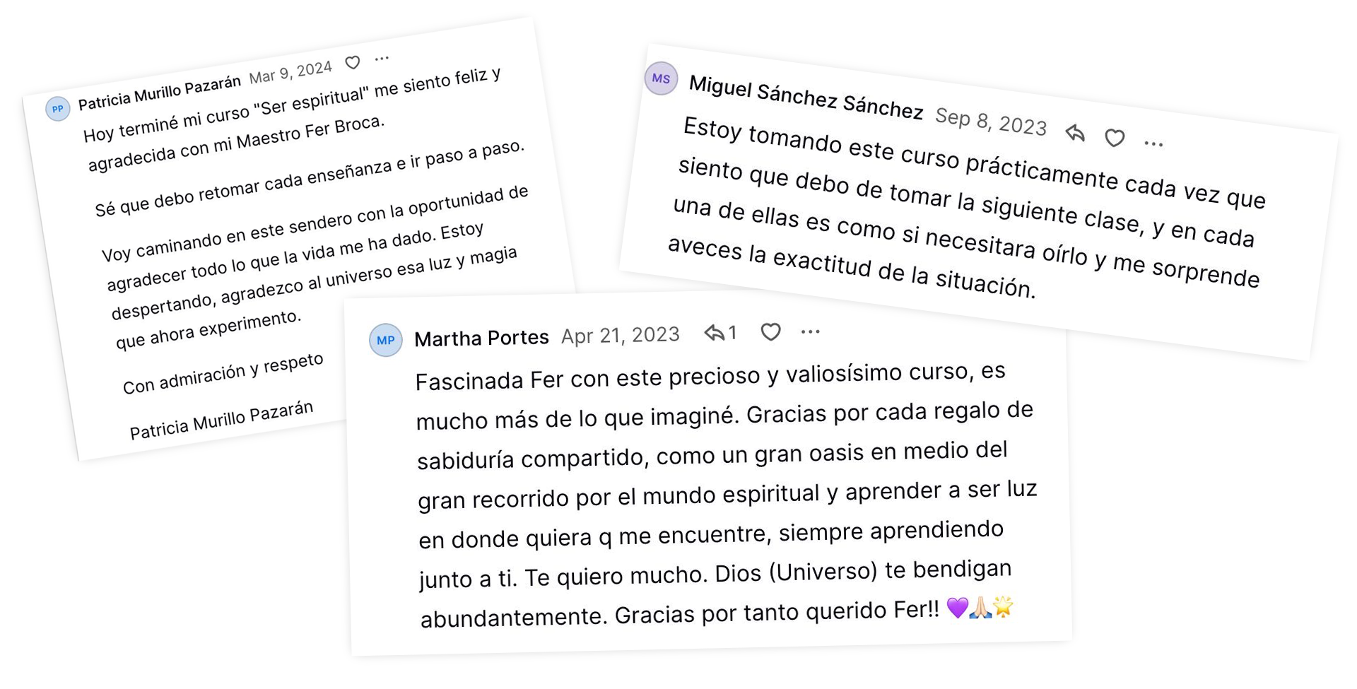 Testimonios de estudiantes