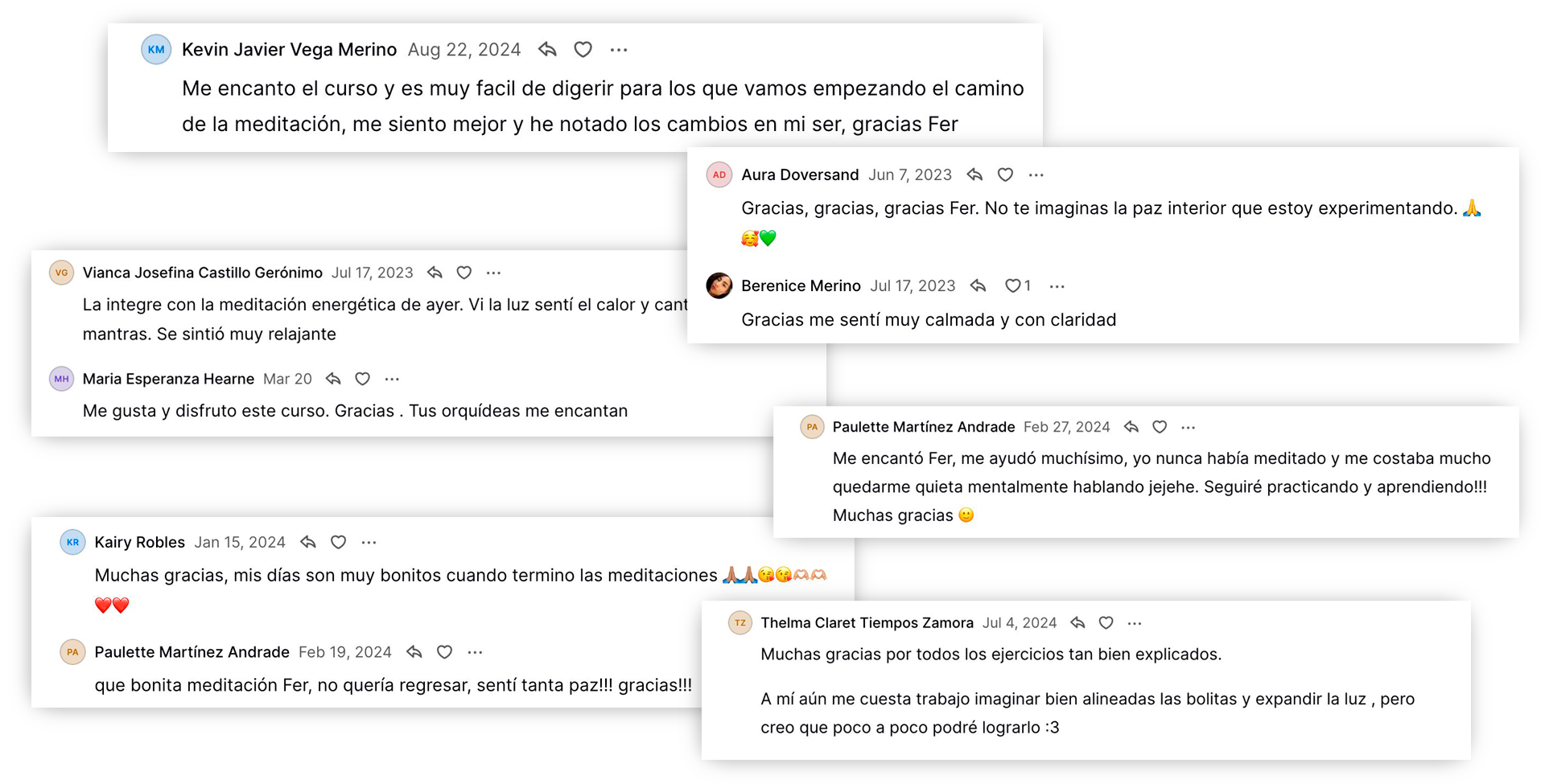 Testimonios de estudiantes