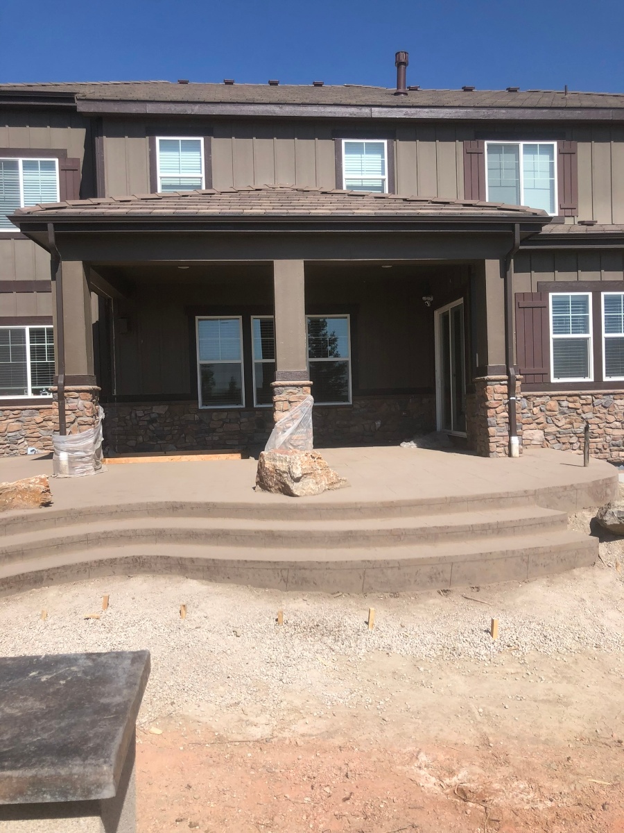 Colored Patio with Stairs