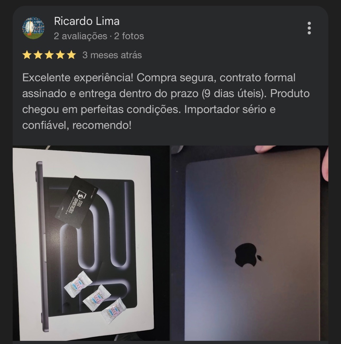 Avaliação Google - Ricardo Lima