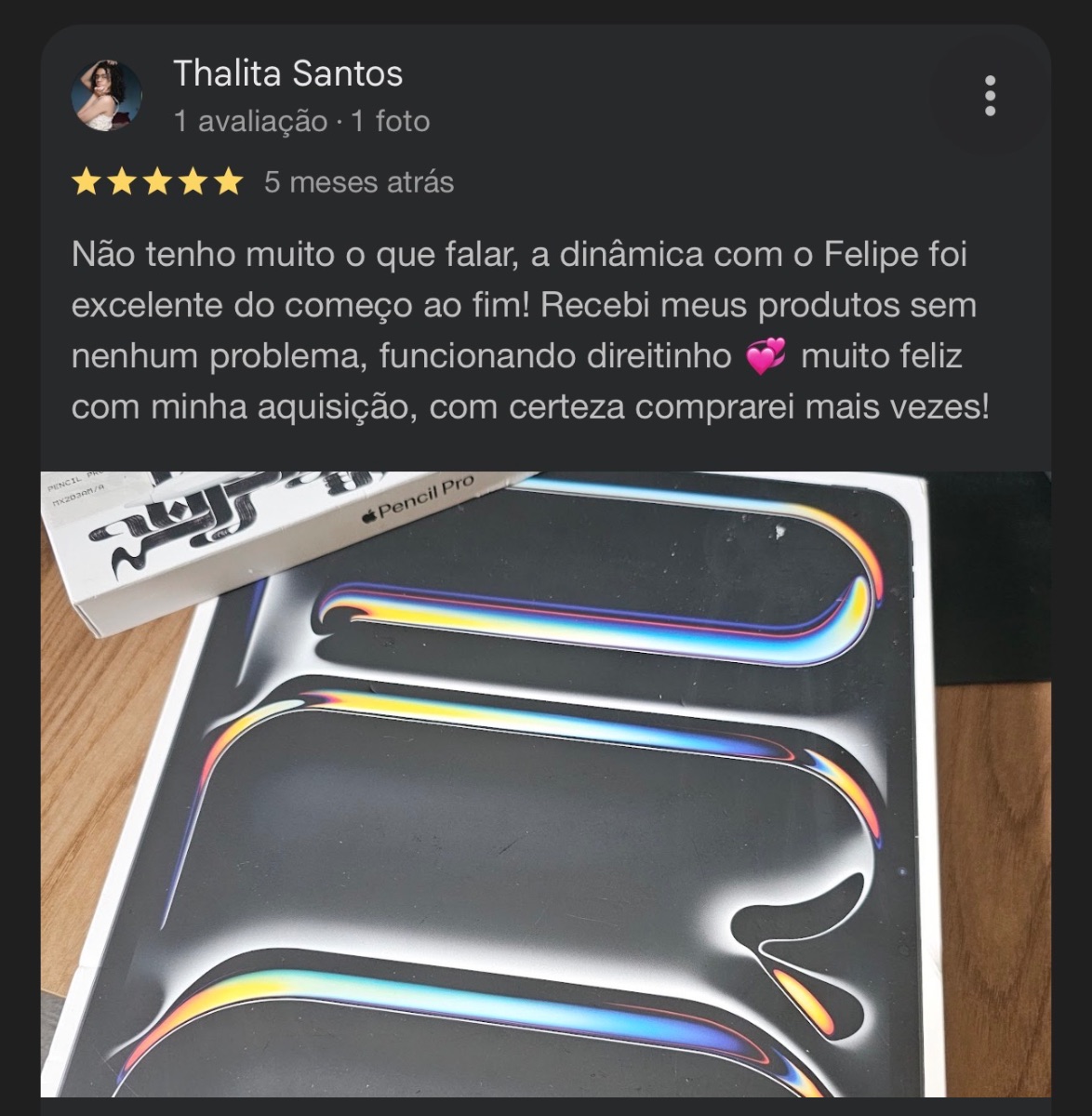 Avaliação Google - Thalita Santos