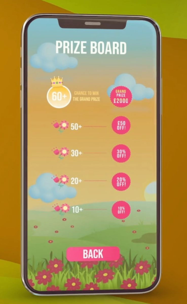 Catch a Bouquet Prize Board