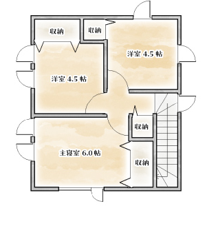 参考プラン21坪 2階間取り図