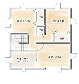 参考プラン24坪 2階間取り図
