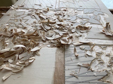 木版画の制作風景