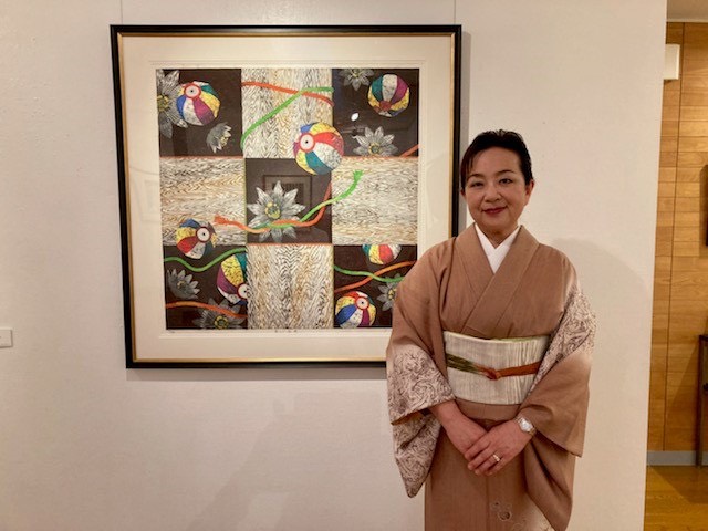 木版画の個展の初日