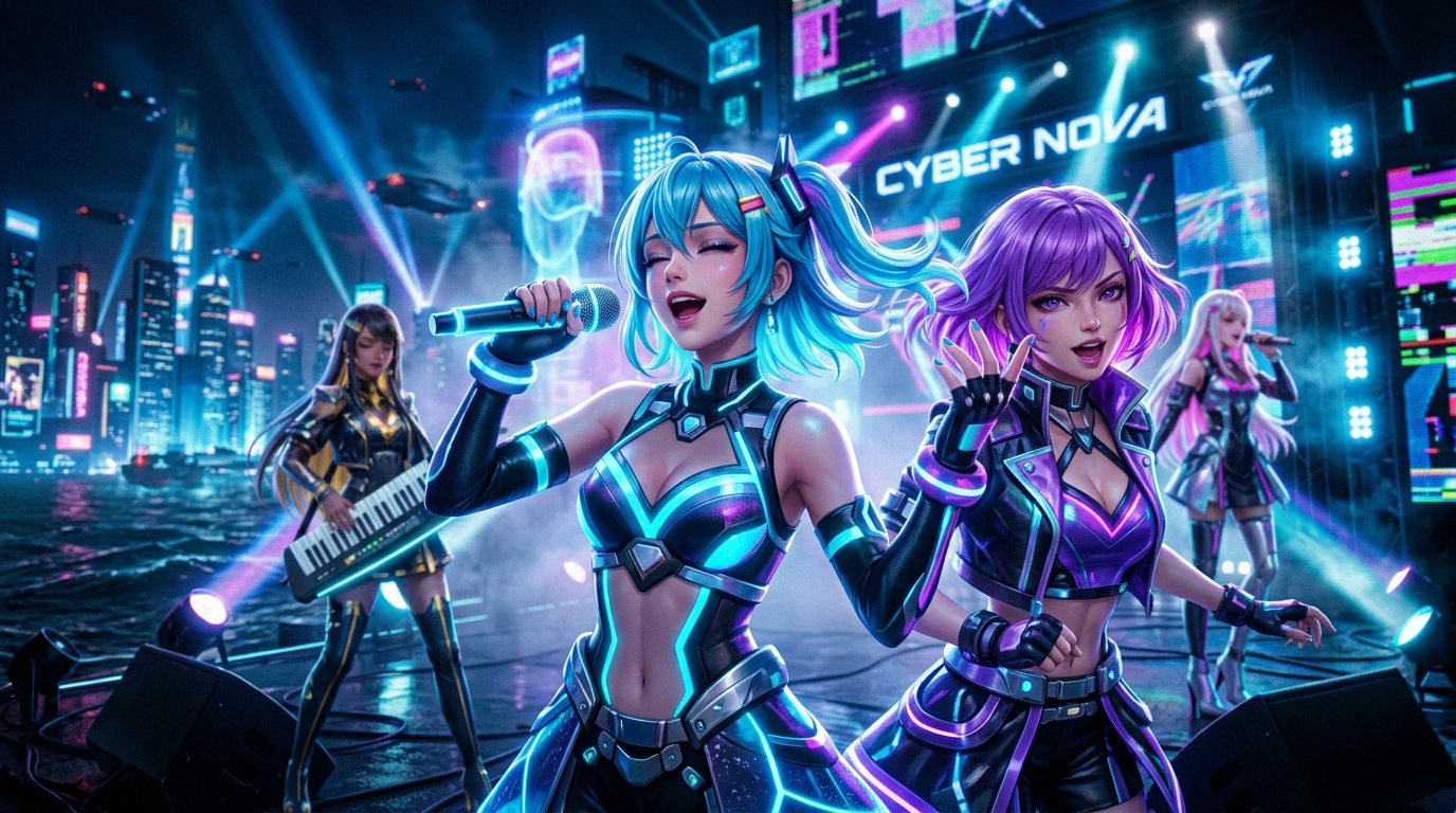 数字偶像团体 · 赛博风格造型