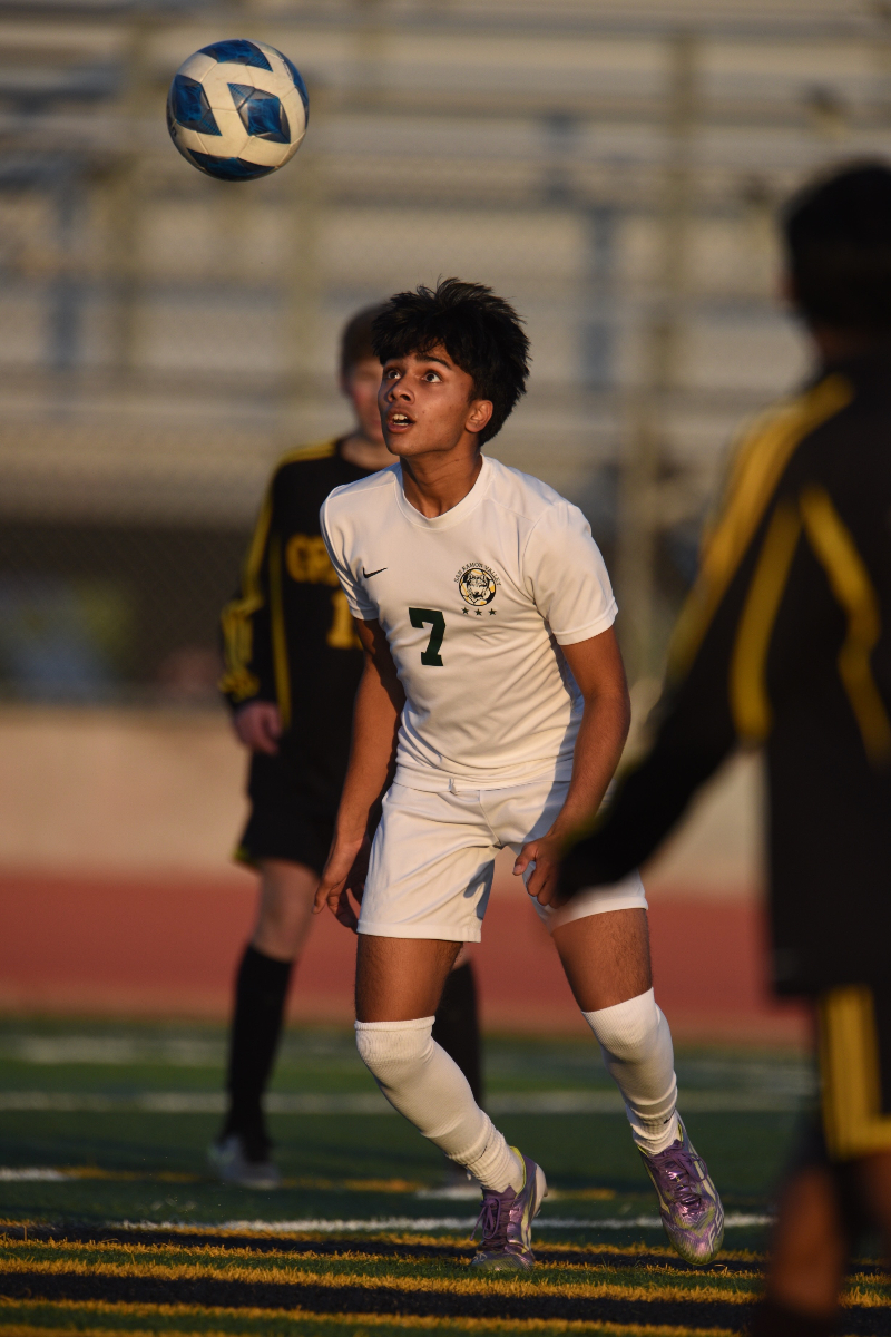 Vivaan Loganathan soccer action