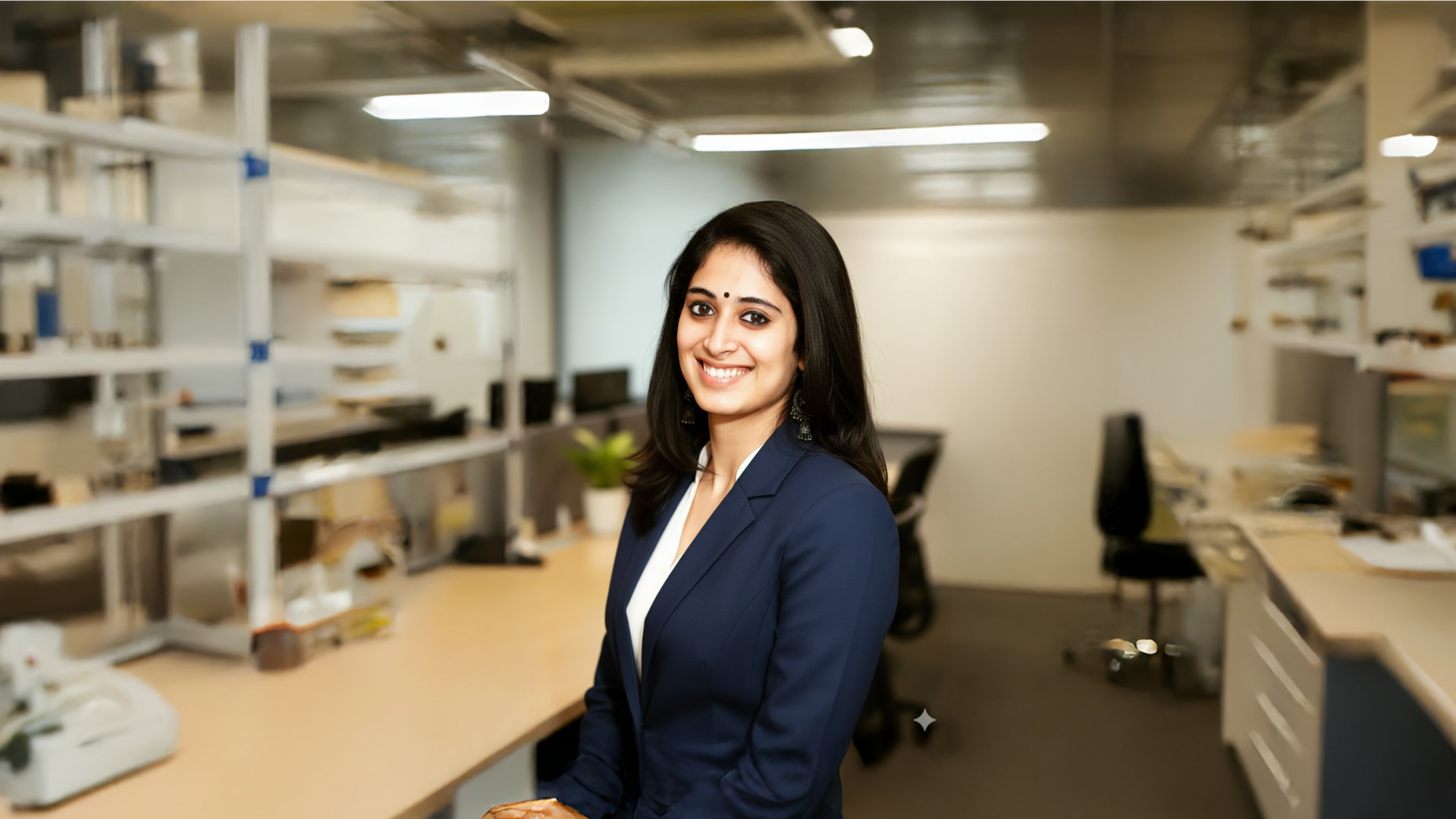 Aalya Rekhi in laboratory