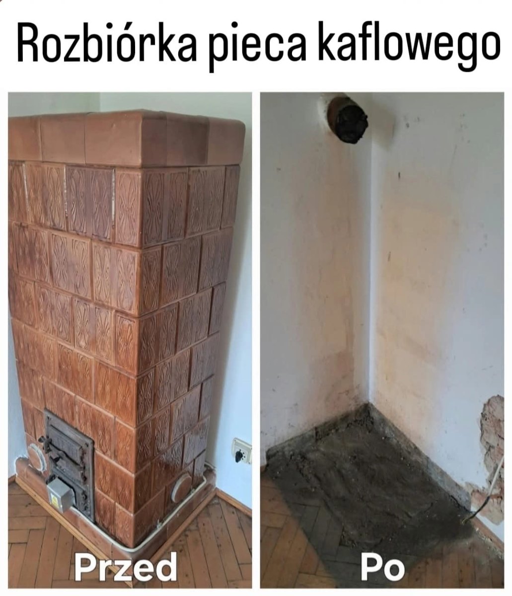 Rozbiórka pieca kaflowego