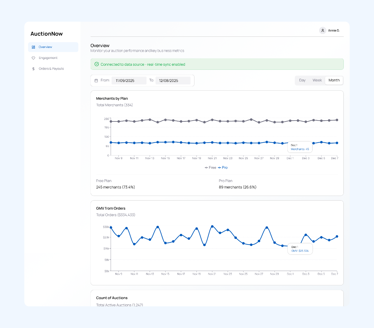 Shopify & AuctionNow Internal Data Tool