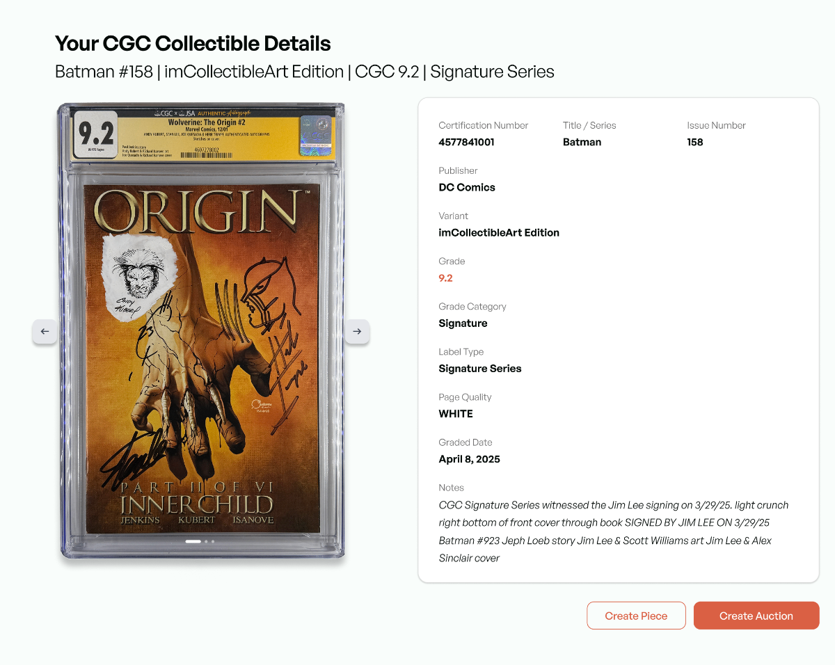 CGC Detail Page Wireframe