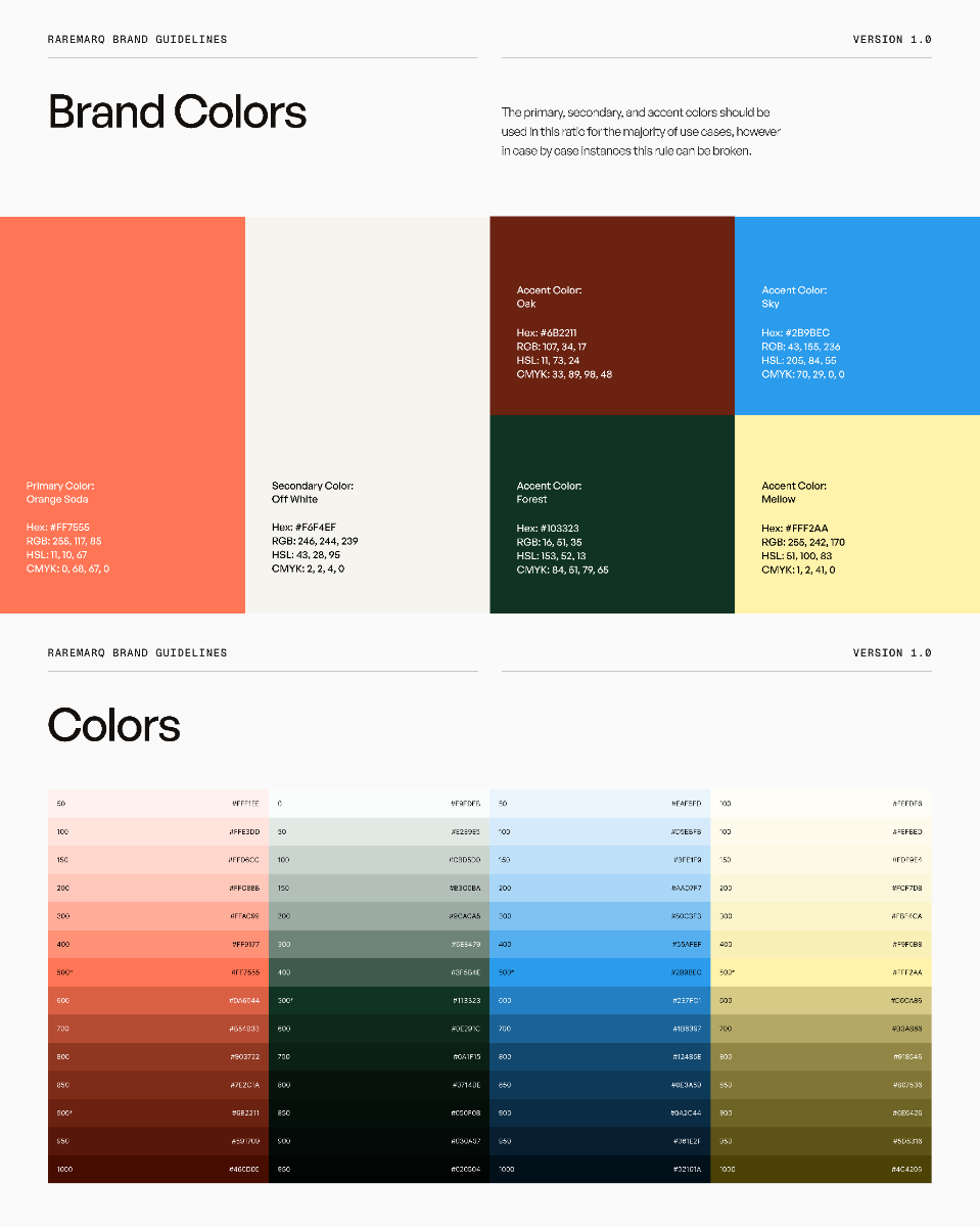 Raremarq Final Color Palette