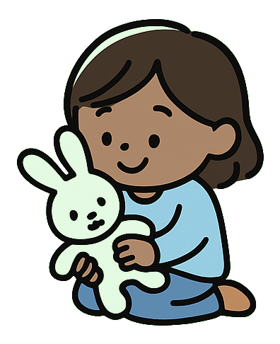 Kleine Mädchen mit Hase