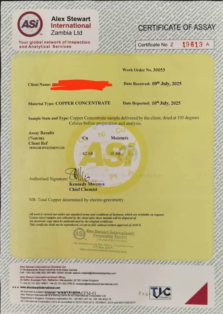 Assaying Certification