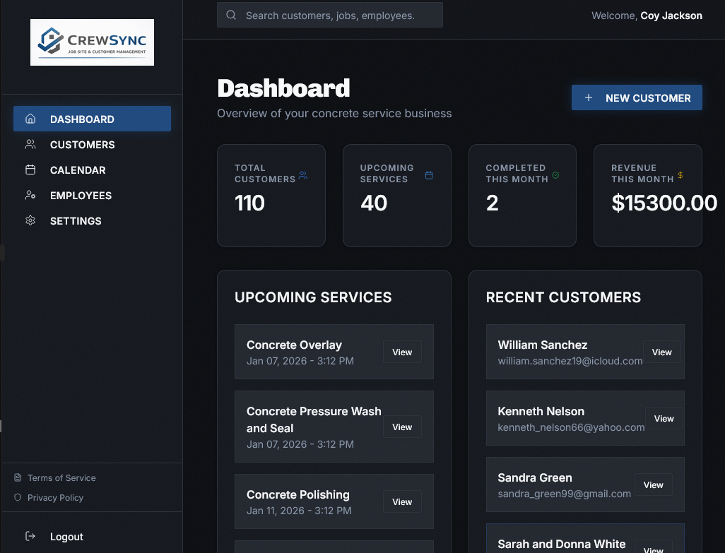 Crew Management Interface