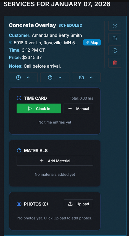 Time Tracking Interface