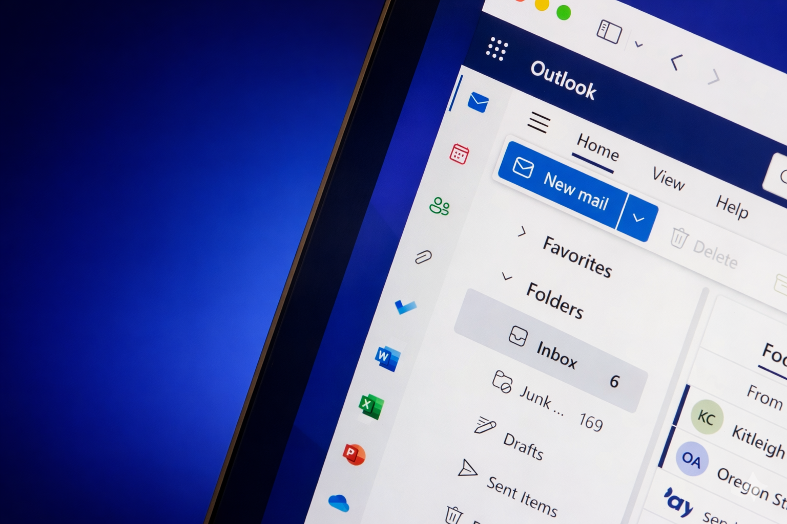 E-mail en agenda via Outlook