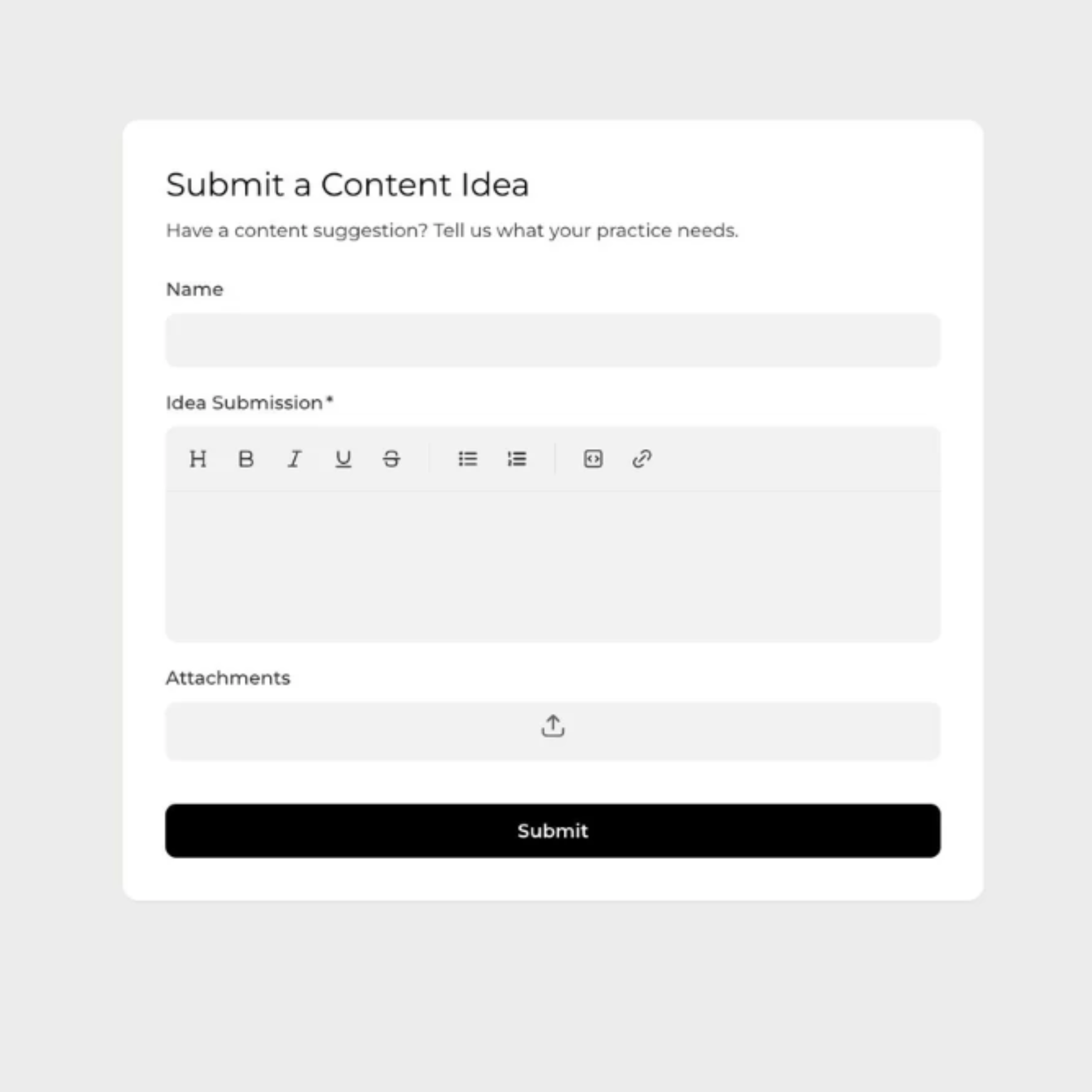 Submit Content Ideas
