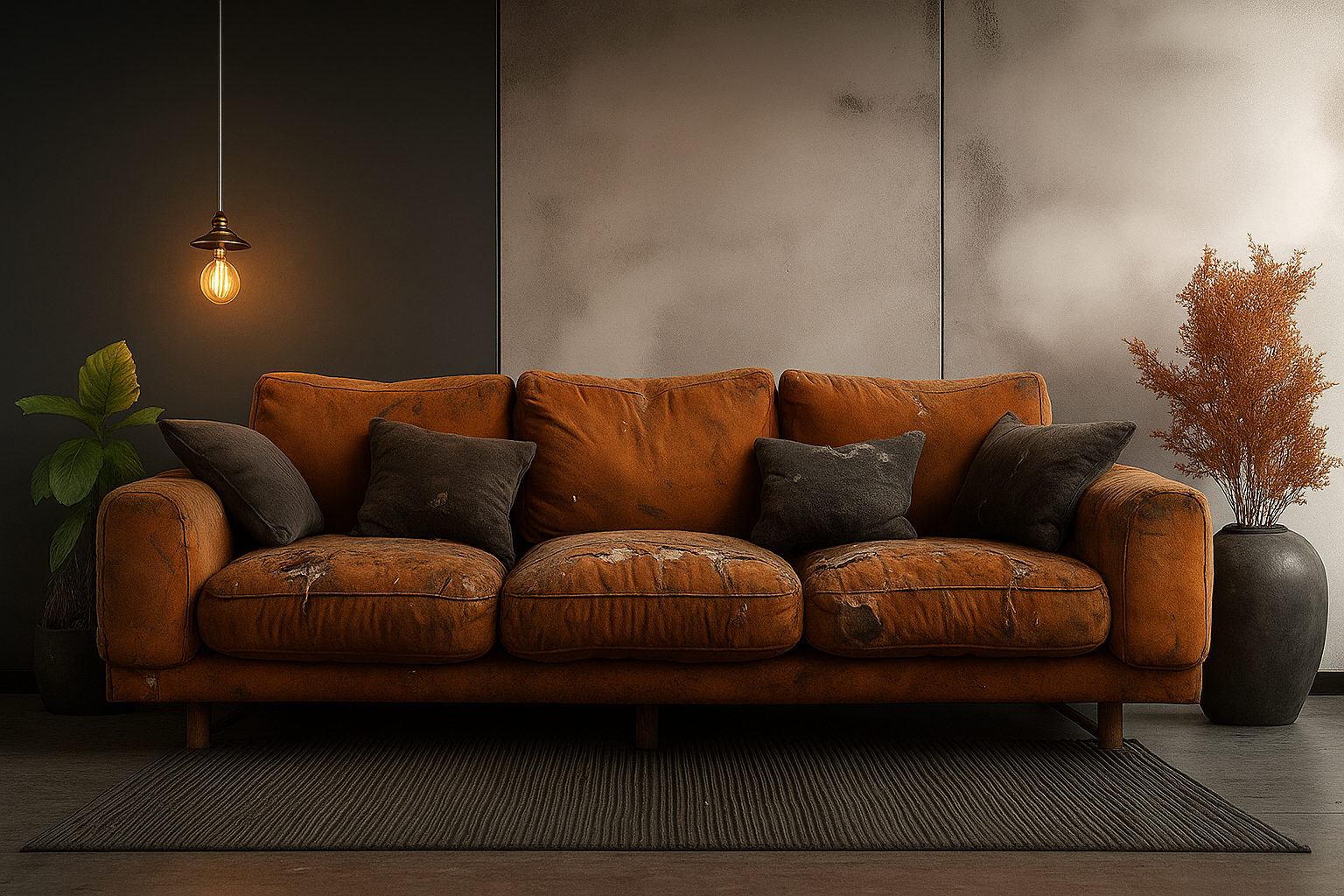 Sofá antes da reforma