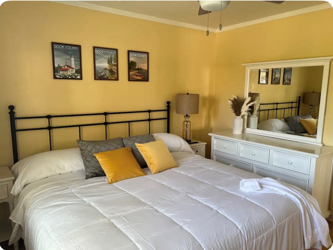 Bedroom 1 with Door County Art