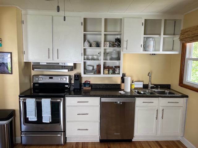 Kitchen with White Cabinets