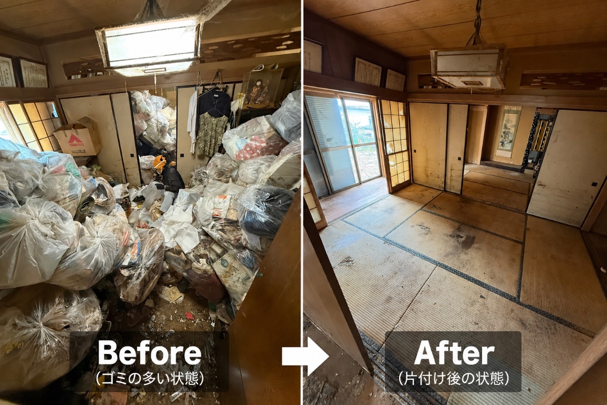 ゴミ屋敷の残置物・不用品一式処分